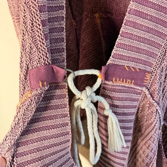 Free People All Washed Out Knit Cardigan Asymmetrical Hem Open Front Size Small - Picture 3 of 11